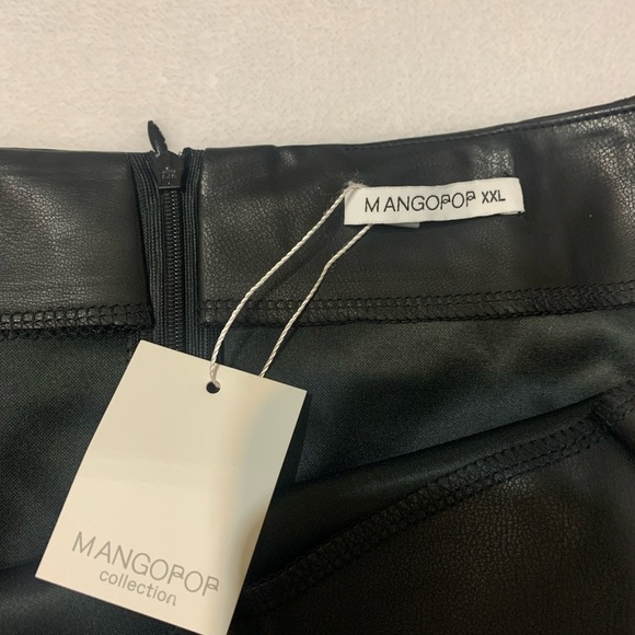 Mangopop Women's Faux Leather Mini Skirt Black Size XXL NWT - Picture 4 of 7